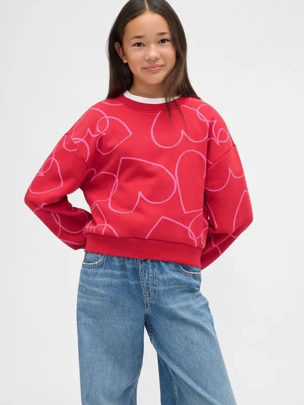 Детская винтажная мягкая толстовка «летучая мышь» Gap, Modern Red