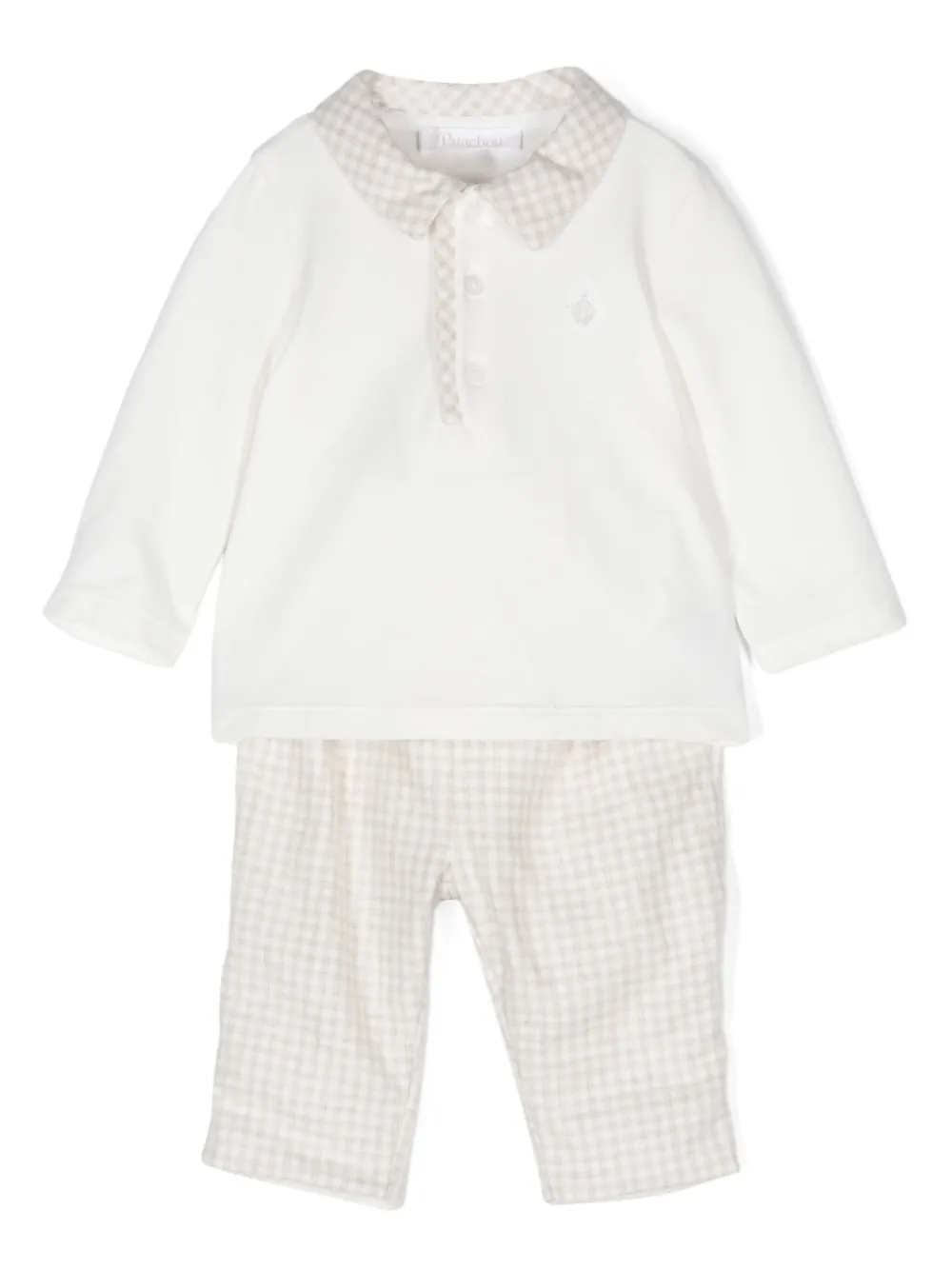 

Комплект из топа и брюк в клетку гингем Patachou, белый