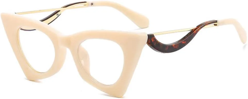 

Солнцезащитные очки «кошачий глаз» для женщин, ретро, ​​яркие, с защитой от УФ-излучения UV400; очки для мужчин в конфетной цветовой гамме generic, Beige Clear