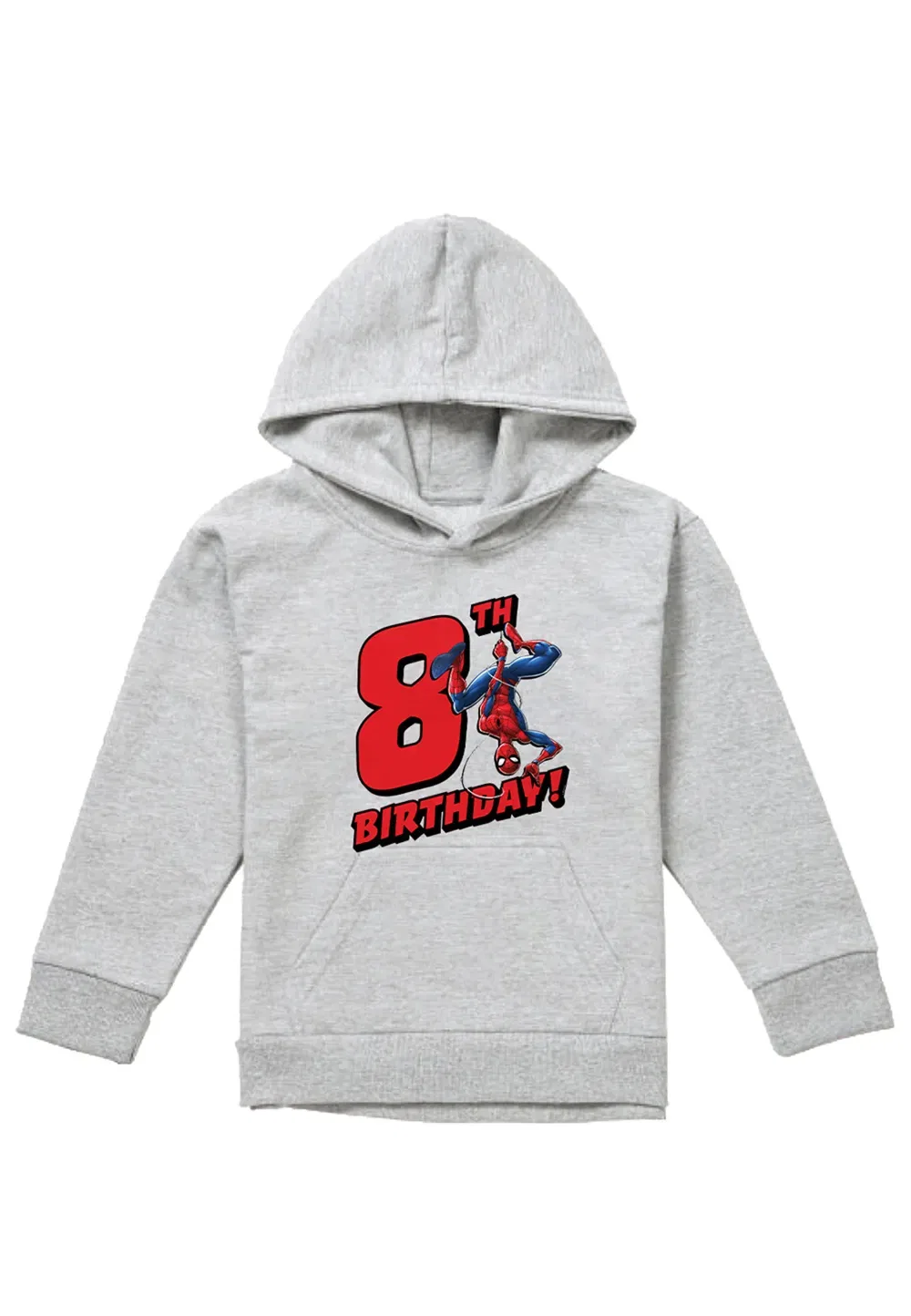 Детская худи Marvel Spiderman Birthday 8, серый
