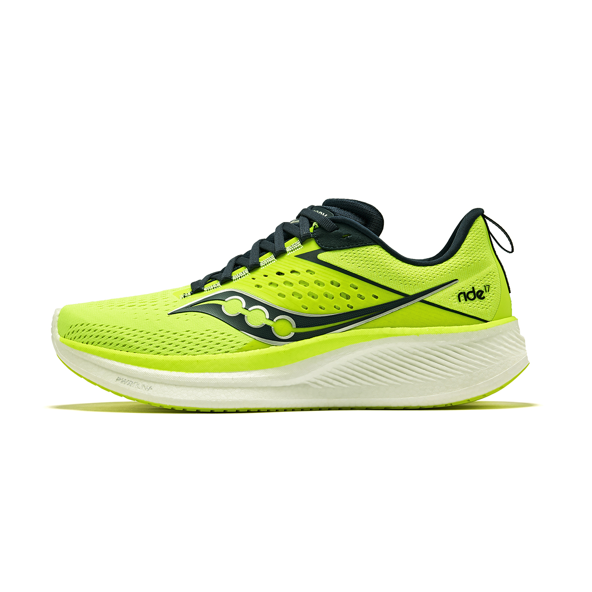

Saucony Кроссовки для бега спринта RIDE 17 с амортизацией, износостойкие, дышащие, низкие, мужские, неоново-зеленые, синие