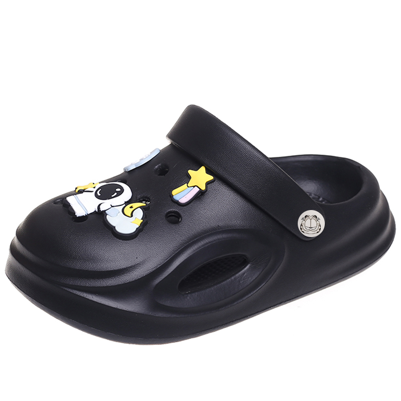 

Детские сандалии с низким верхом, устойчивые к ударам, износостойкие, дышащие, легкие, амортизирующие JIAFEIMAO, черный