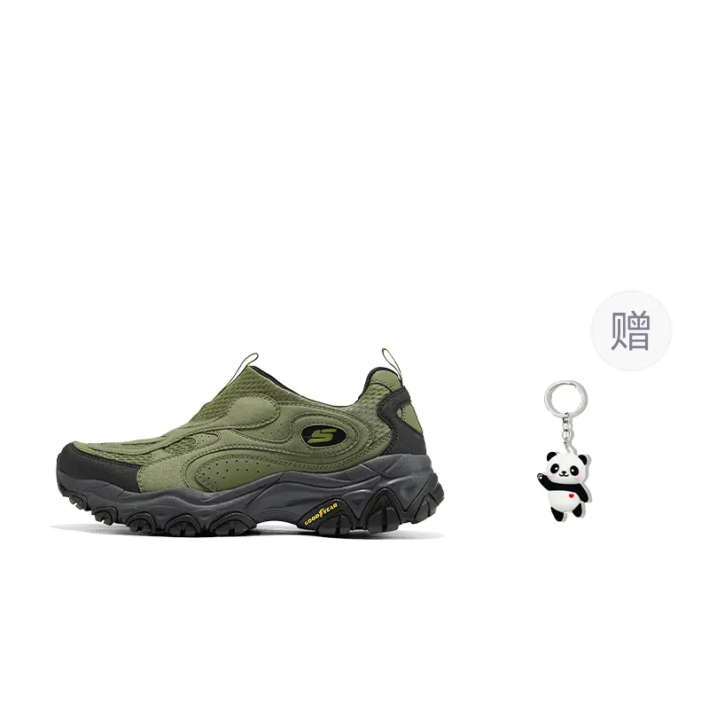 

Skechers Мужские низкие уличные кроссовки для активного отдыха, амортизирующие, нескользящие, износостойкие, оливково-зеленого цвета