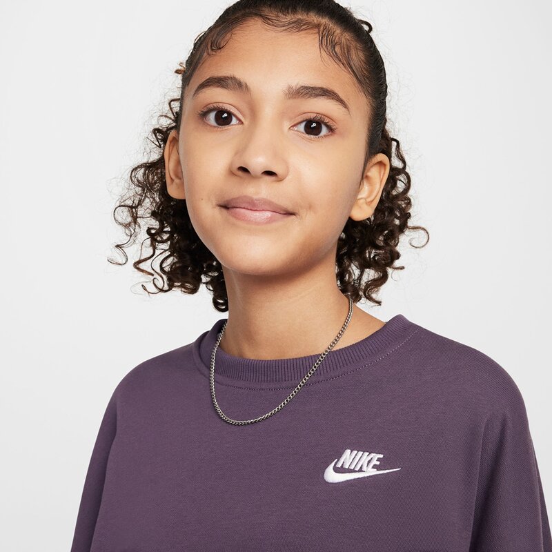 Толстовка спортивная клубная флисовая для девочек, свободная Nike, мультиколор — фото 4