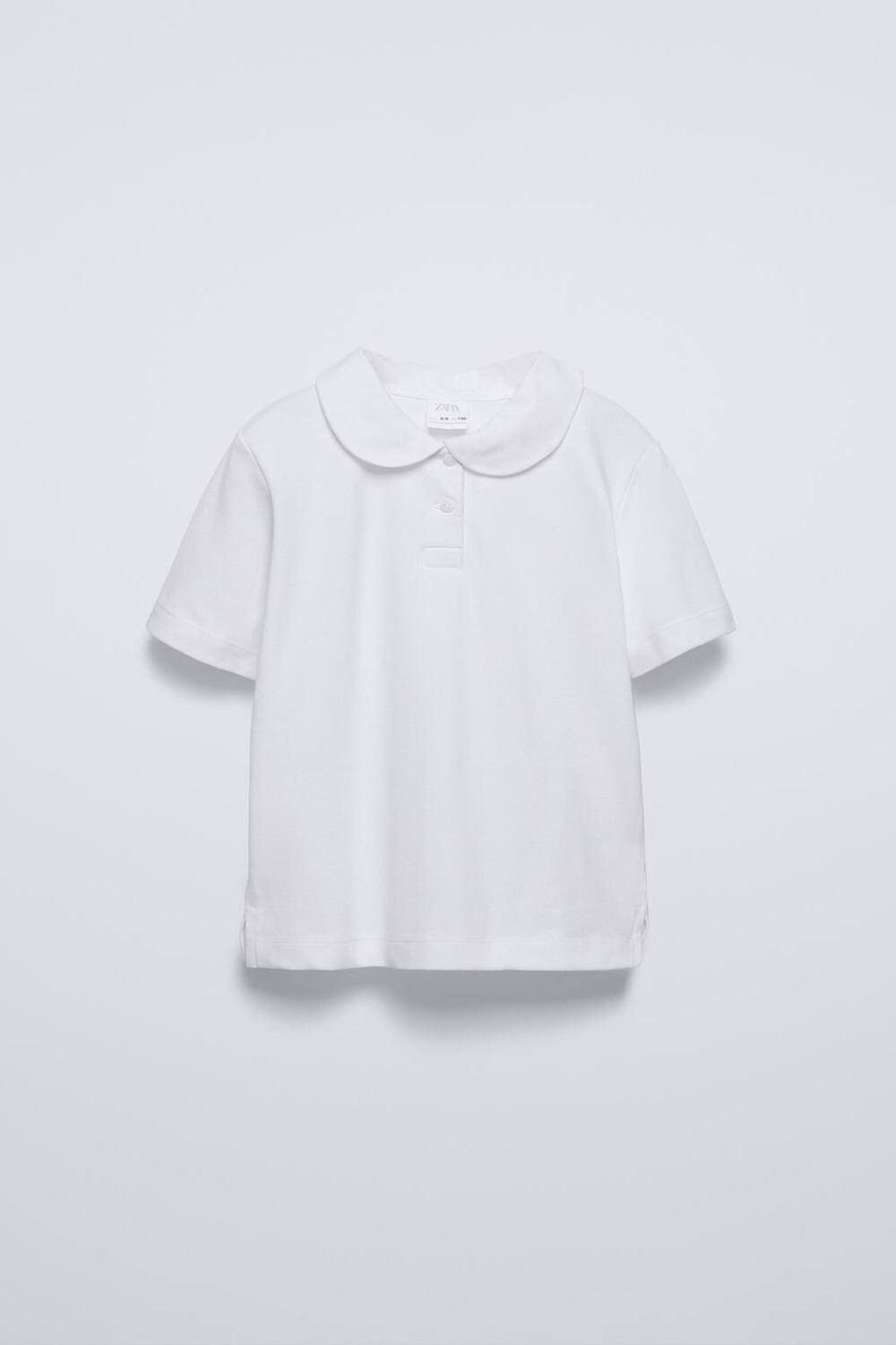 

Контрастная рубашка-поло из пике ZARA, белый