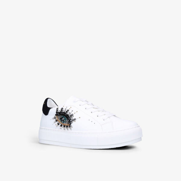 Кожаные низкие кроссовки Laney на платформе Kurt Geiger London, белый — фото 3