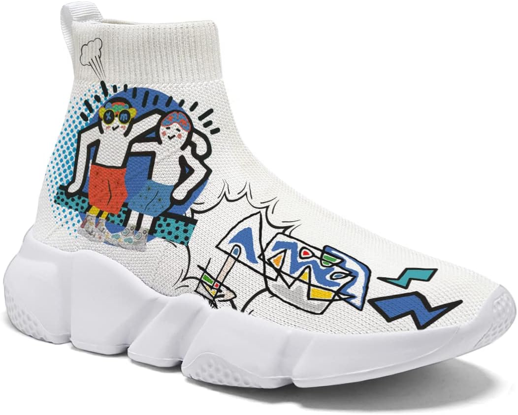 

Мужская модная обувь-граффити - кроссовки большого размера, абстрактные арт-носки для женщин Hetios, Abstract_art 55