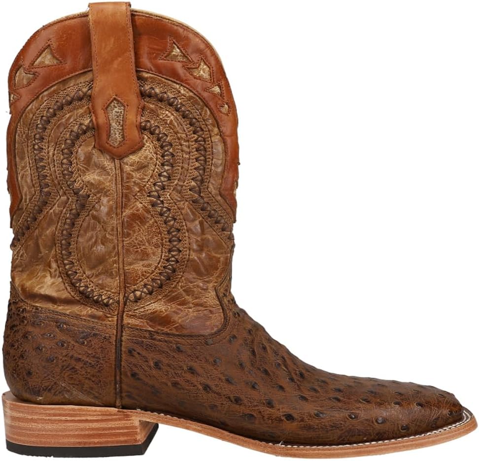 

Мужские ботинки Corral Orix с отделкой под страуса, вышивкой и плетеным квадратным носком, кожаная подошва с резиновой вставкой, модель Westring A4008 Corral Boots, Tan