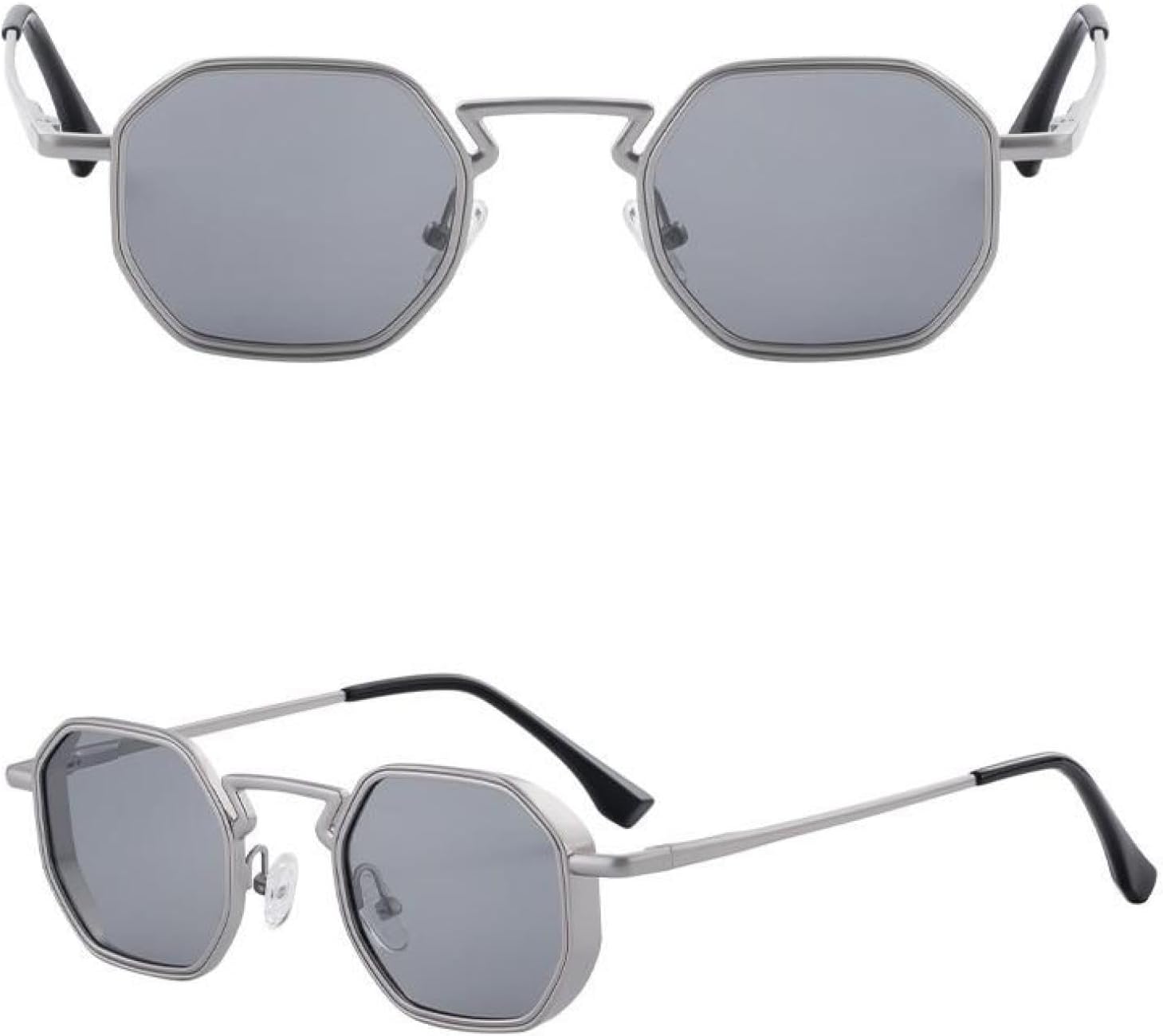 

Винтажные панк-солнцезащитные очки Polygon для мужчин и женщин, роскошная модная металлическая оправа, защита от УФ-излучения UV400, стиль стимпанк для вождения TVTBBVV, C10lightsilver