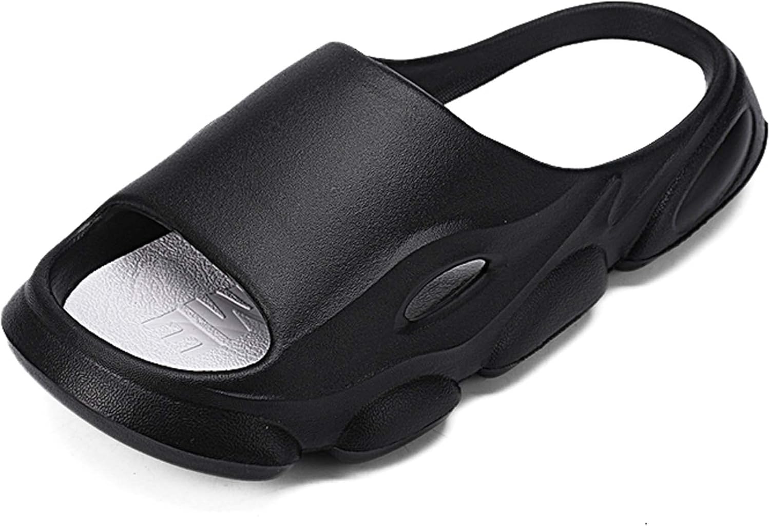 

Летние мужские сандалии однослойные тапочки спортивные дышащие удобные мягкие противоскользящие с толстой подошвой износостойкие однотонные модные повседневные Generic, черный