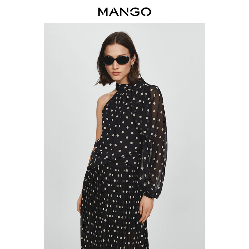 

Женская рубашка Mango в горошек, черный