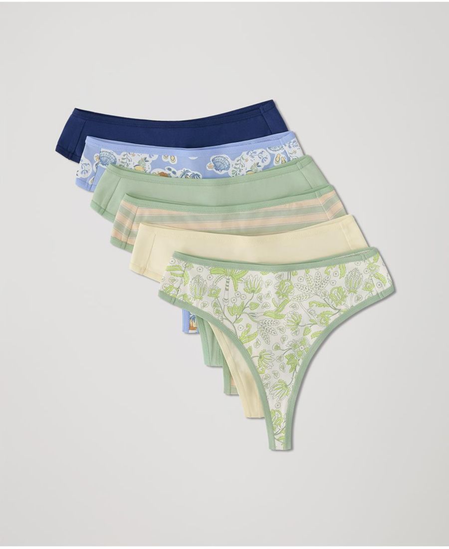 

Женские трусики-стринги с высокой посадкой из органического хлопка на каждый день, комплект из 6 штук Pact, Tourist