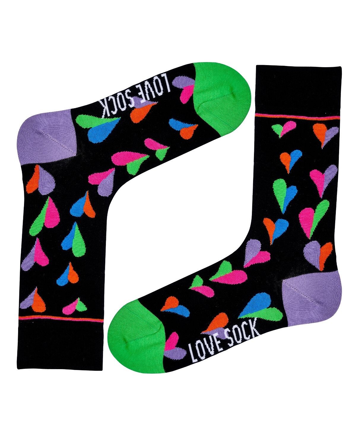 

Женские носки для экипажа из органического хлопка Funky Hearts Love Sock Company, черный