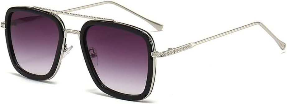 

Винтажные солнцезащитные очки-авиаторы квадратной формы для мужчин и женщин, металлические прямоугольные, винтажные, прозрачные, модные солнцезащитные очки Kelukes, 3-silver Frame