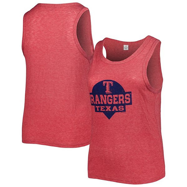 

Женский красный футболка Texas Rangers plus size high neck tri-blend Soft As A Grape