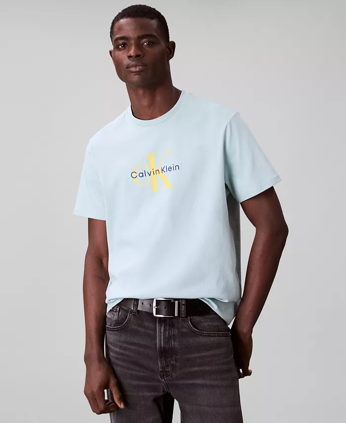 

Мужская футболка свободного кроя с логотипом Calvin Klein, зеленый