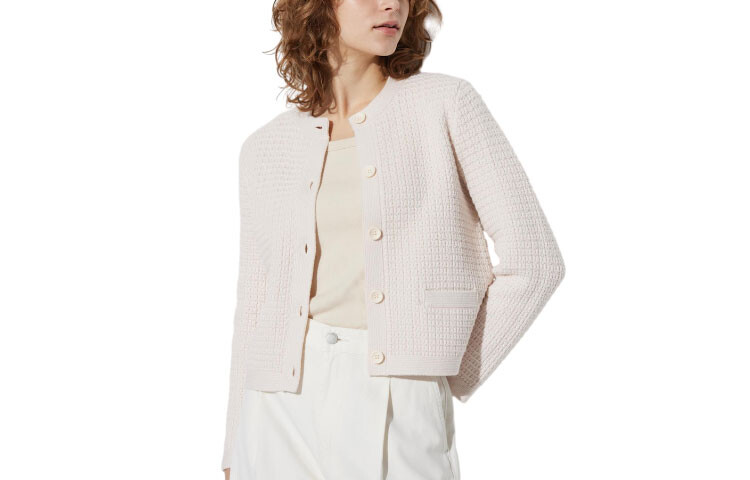 

Короткий вязаный кардиган Uniqlo, молочно-белый