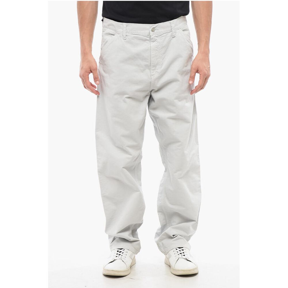 

Прямые брюки из хлопкового твила с одним коленом Carhartt Wip, Gray