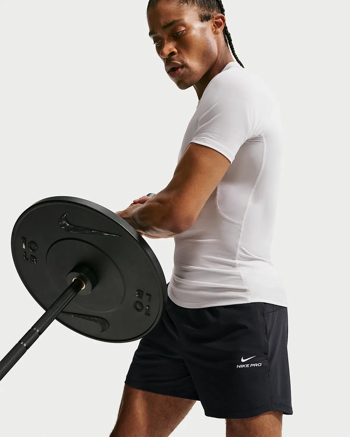 Мужские шорты Nike Pro Training Dri-FIT 6", Black/White — фото 4