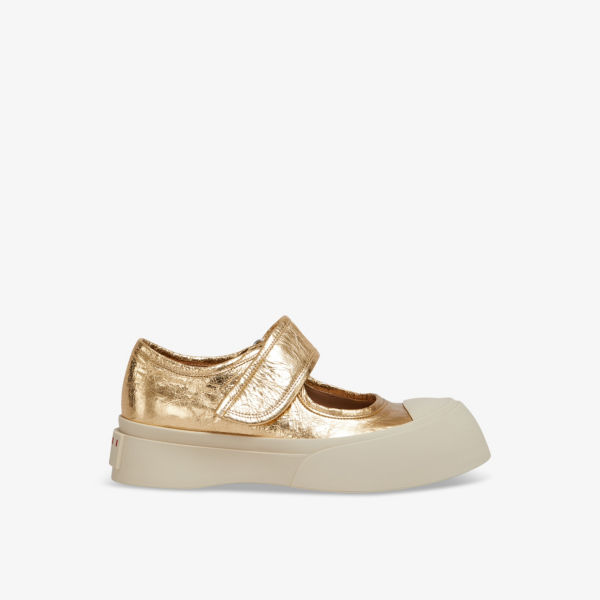Туфли Мэри Джейн из кожи Marni, золотой