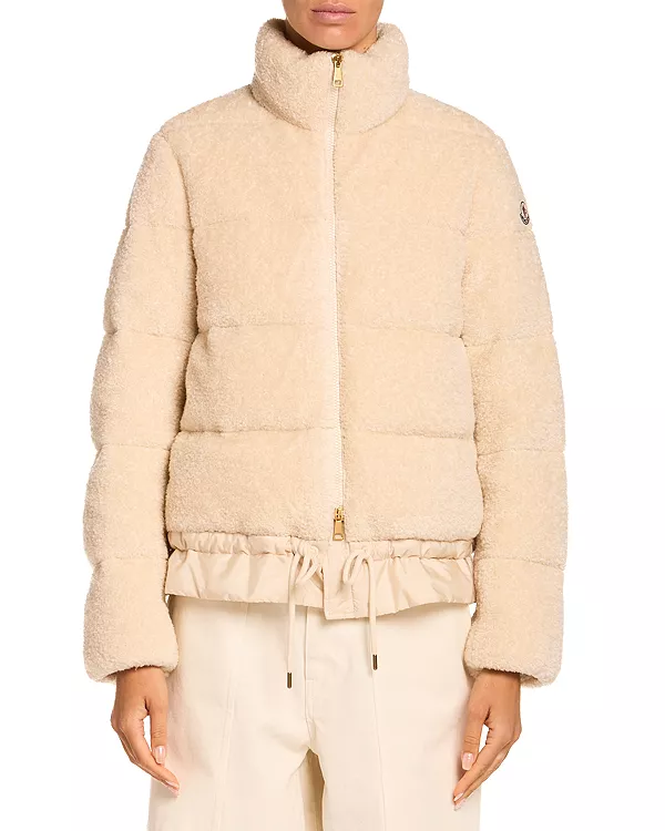Короткая пуховая куртка Cedre teddy Moncler, белый — фото 3