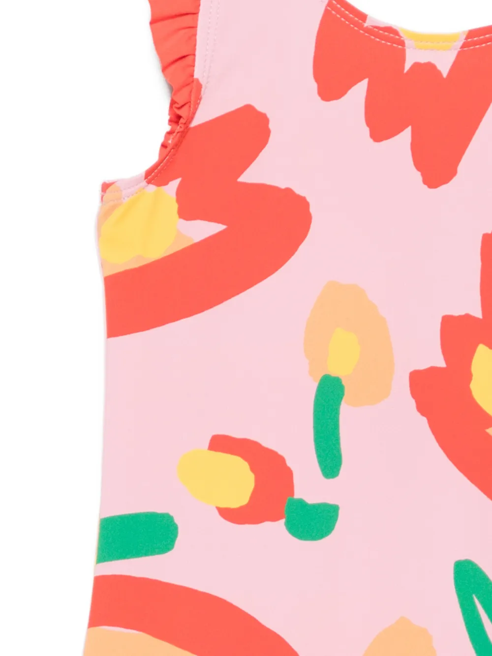 Купальник с цветочным принтом и оборками Stella Mccartney Kids, розовый — фото 2