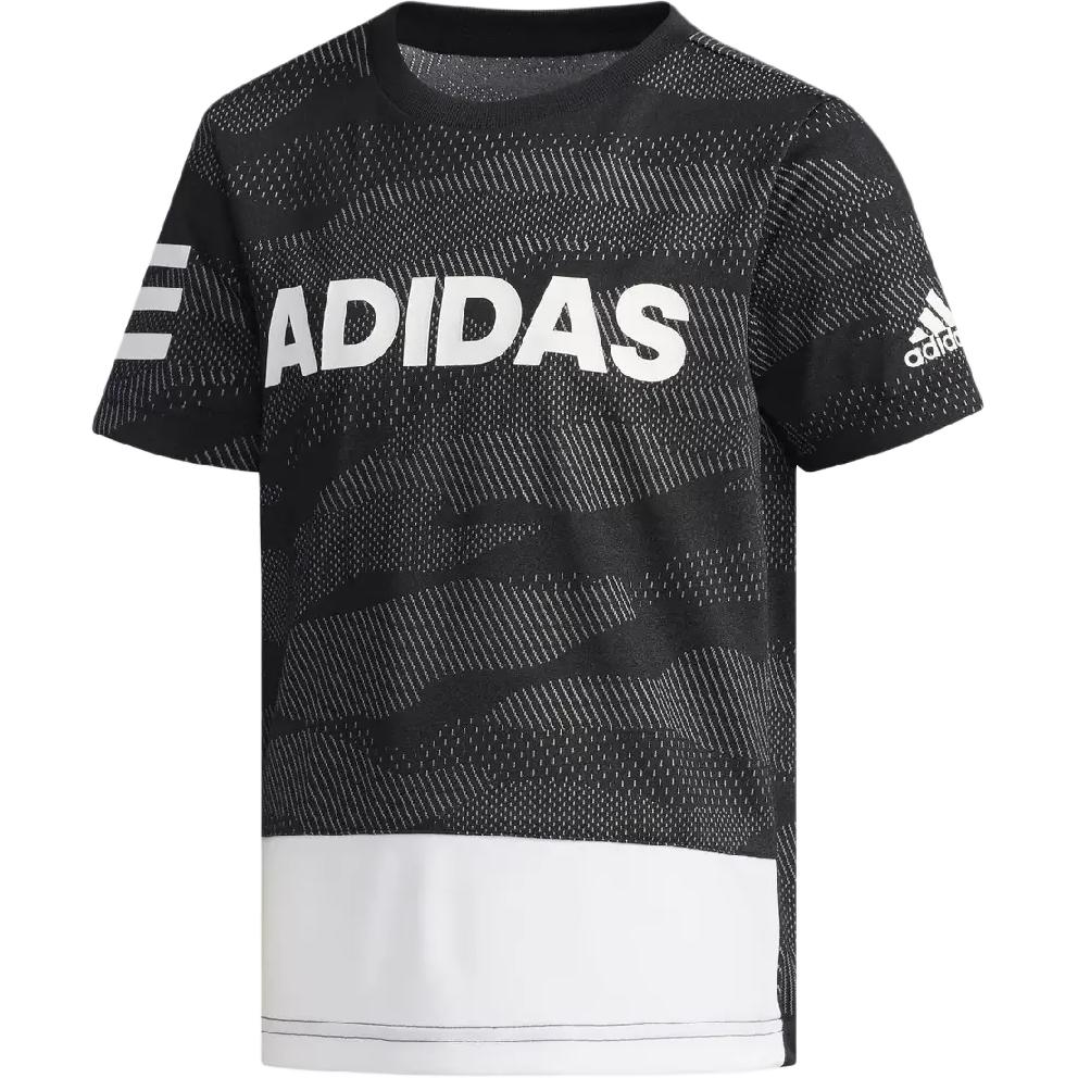 Футболка черная детская Adidas для возраста 3-7 лет — фото 2
