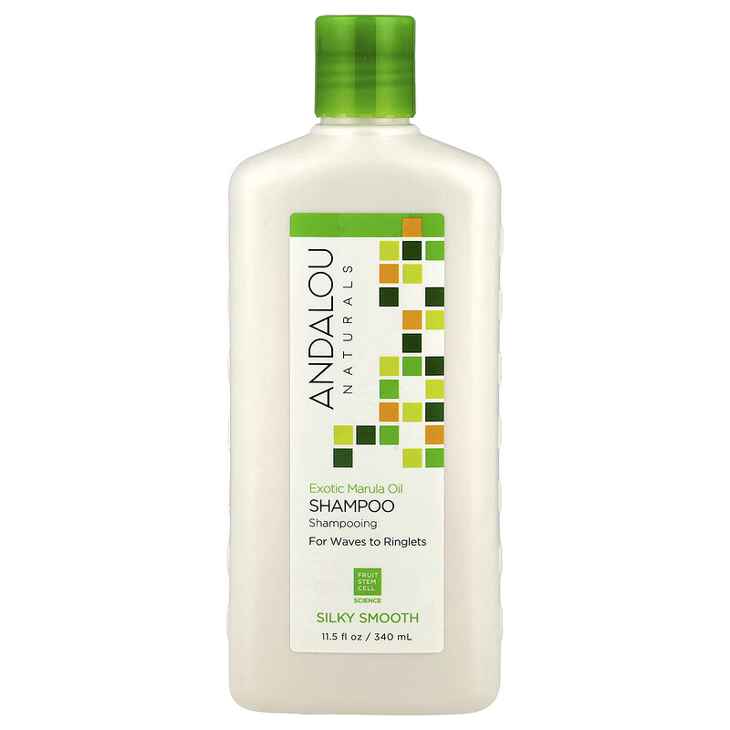 

Andalou Naturals, Шампунь, шелковистая гладкость, от волн до локонов, экзотическое масло марулы, 340 мл (11,5 жидк. унц.)