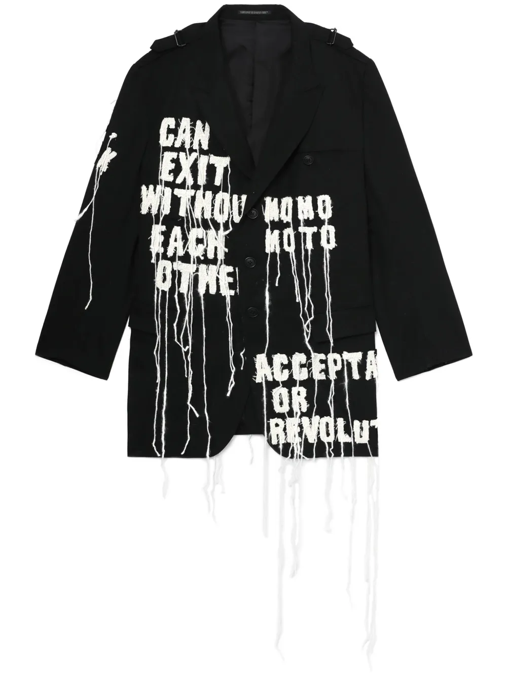

Пиджак с вышивкой Yohji Yamamoto, черный