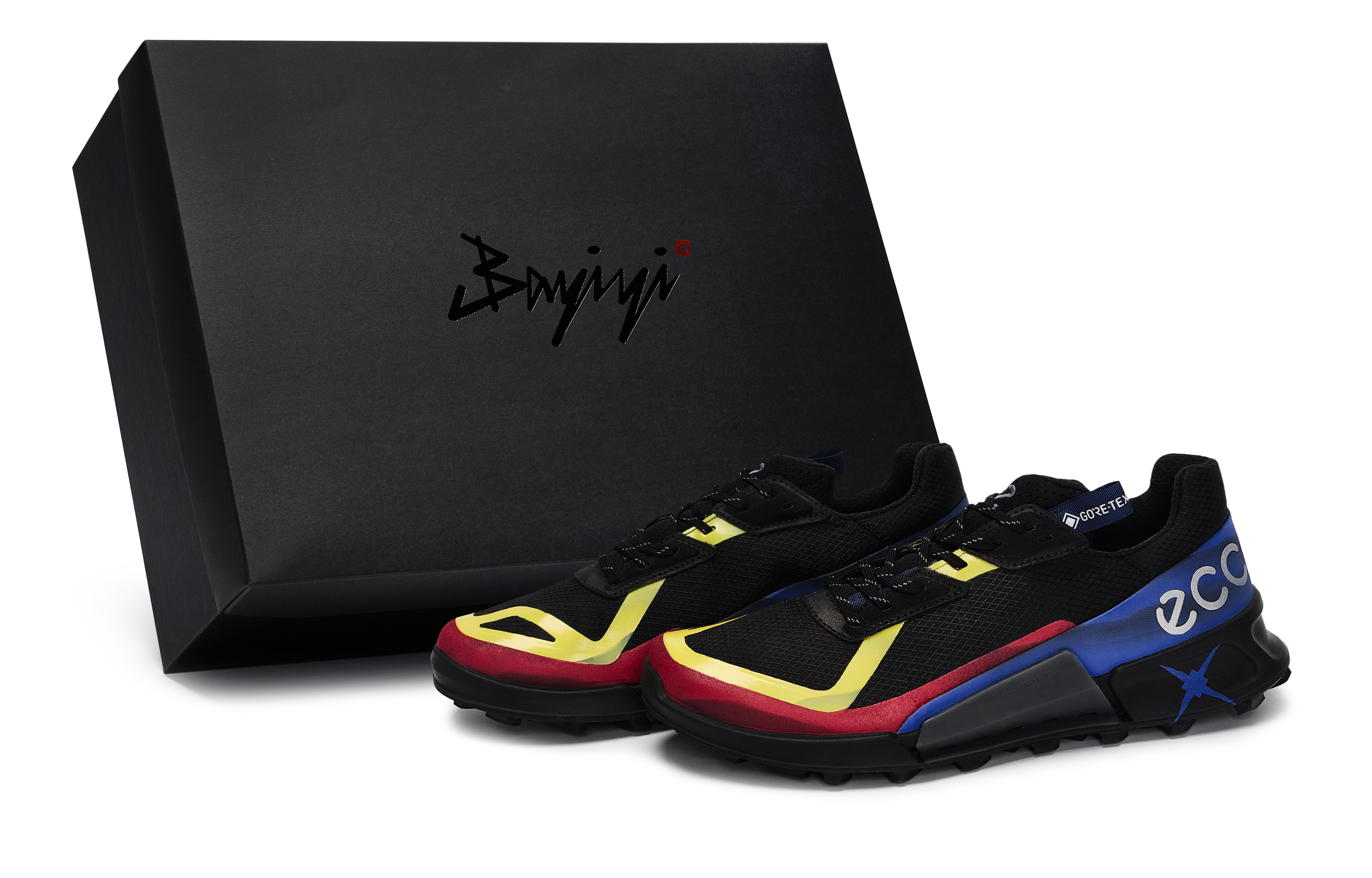 

BIOM 2.1 X COUNTRY повседневные низкие мужские кроссовки Ecco, Black Blue Red Yellow