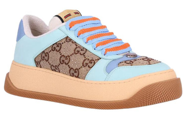 Кроссовки screener gg leather sneakers 'beige blue orange' Gucci, бежевый — фото 3