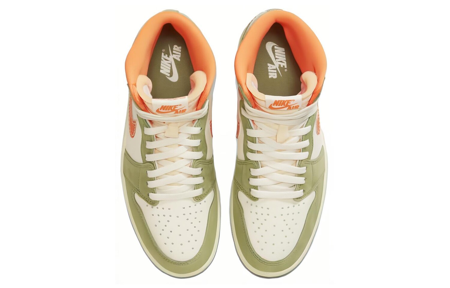 Кроссовки Jordan Air Jordan 1 Vintage Basketball, зеленый/оранжевый/белый — фото 4