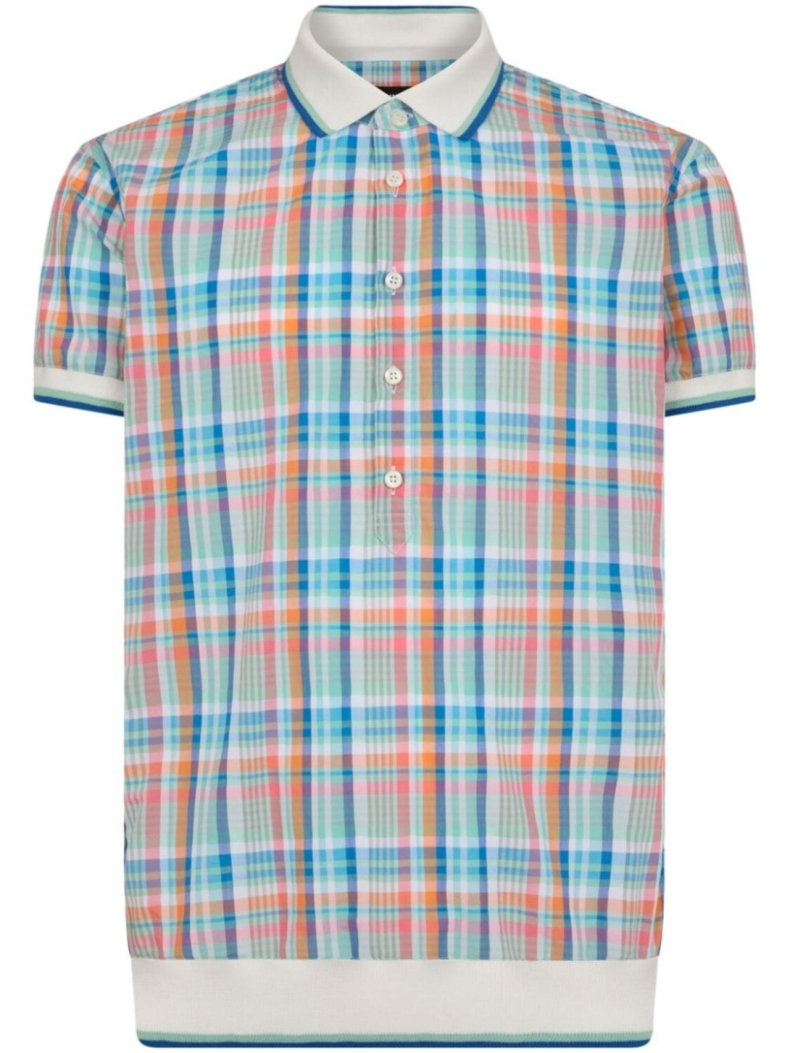 

Dsquared2 logo-print checked polo shirt, синий
