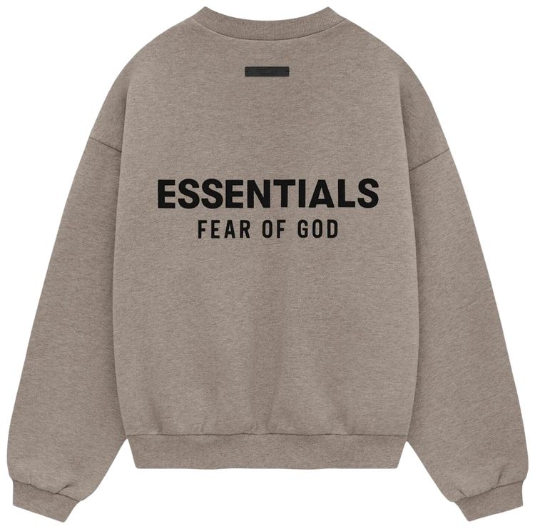 Детская флисовая толстовка с круглым вырезом Fear of God Essentials, серый — фото 2