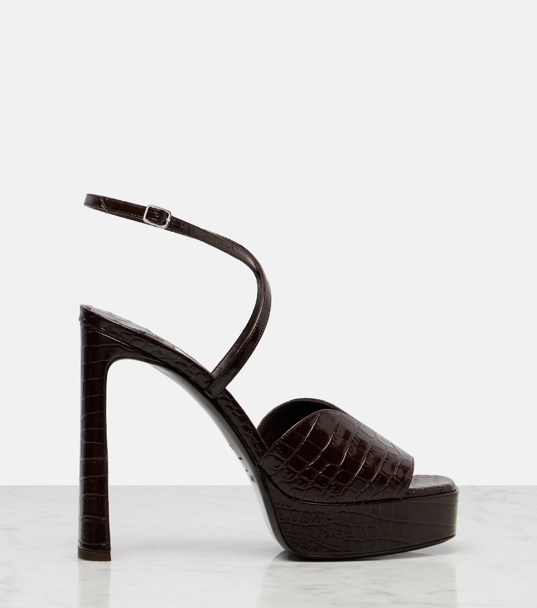 Карили 125 сандалии на платформе с эффектом крокодиловой кожи Jimmy Choo, коричневый — фото 4