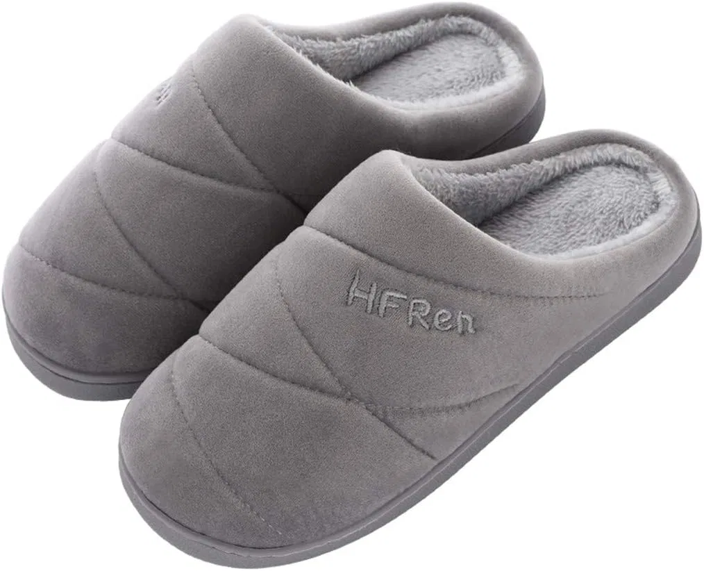 Мужские тапочки, теплые войлочные тапочки, удобные тапочки, хлопковые тапочки, мужские тапочки, мягкая обувь, домашние нескользящие зимние тапочки, пушистые плюшевые тапочки, моющиеся домашние тапочки Generisch, T1 Dark Grey