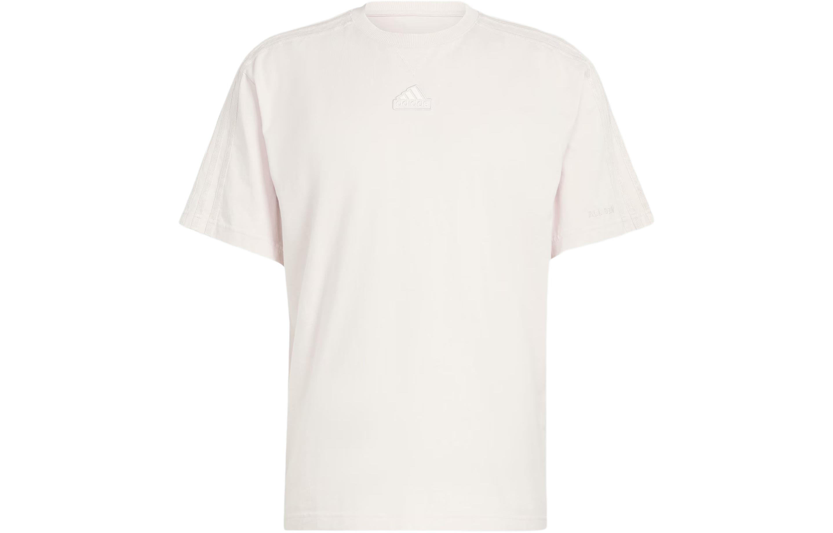 Футболка Adidas All Szn 3 Stripes Garment Wash, фиолетово-розовая — фото 2