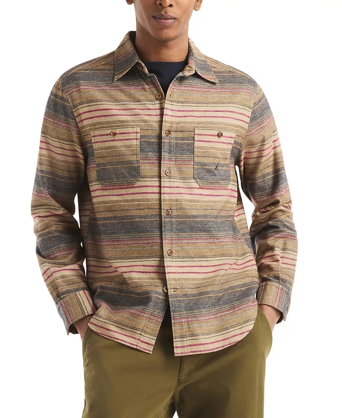 

Мужская рубашка с длинным рукавом в полоску Nautica, красный