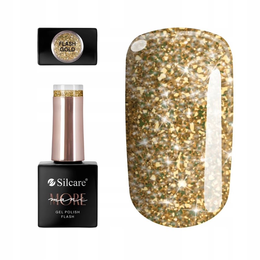 

Гибридный лак для ногтей maniMORE Flash Gold 10 г для ногтей Silcare