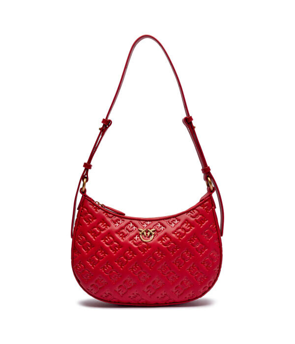 

Сумка-хобо кожаная Pinko Half Moon Mini, красный
