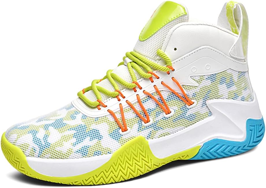 

Кроссовки MAUGELY унисекс с сеткой для баскетбола, дышащие, легкие, высокой посадки, с противоскользящей подошвой, для повседневной носки и бега на улице, зеленый