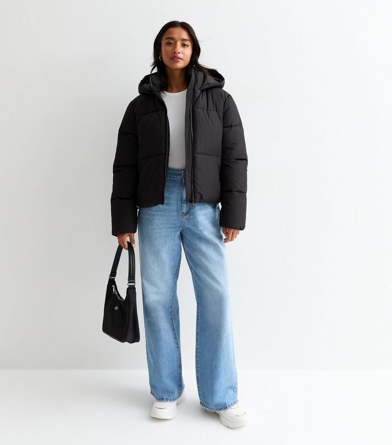 

Укороченный пуховик Petite черного цвета New Look, черный