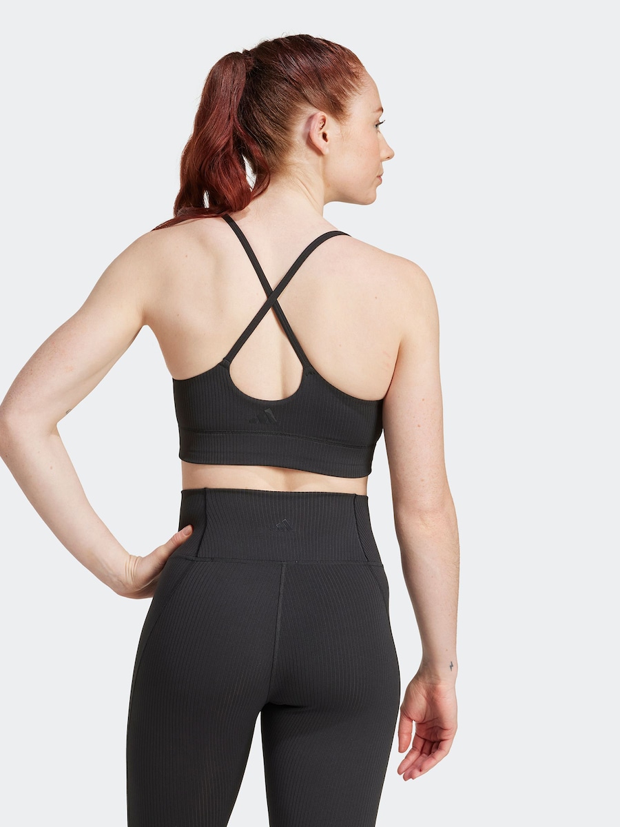 Спортивный бюстгальтер-бралетт ADIDAS PERFORMANCE All me, черный — фото 2