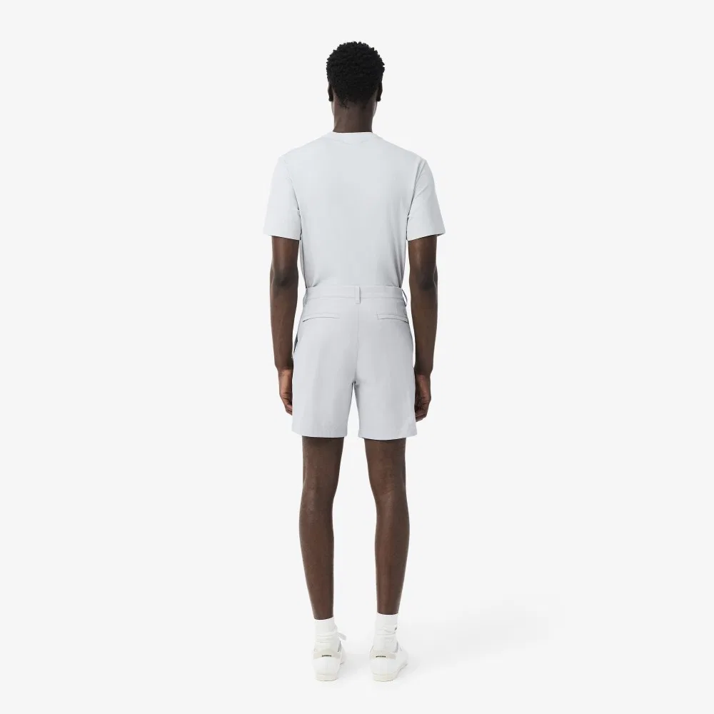 Мужские шорты-бермуды из эластичного полиэстера светло-серые от Lacoste — фото 2