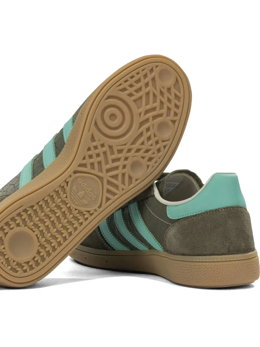 Кроссовки Handball Spezial с эффектом крокодиловой кожи и замшевой отделкой Adidas, зеленый — фото 4
