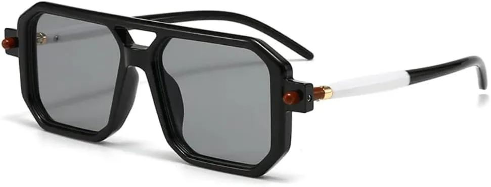 

Классические квадратные солнцезащитные очки для женщин и мужчин, ретро-очки, роскошные винтажные очки с защитой от УФ-излучения UV400 UATXTAU, Black White