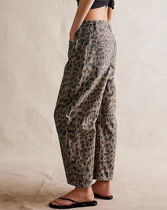 Женские джинсы Barrel в стиле low waist с широкими штанинами - винтажные, mid rise, мешковатые — фото 3