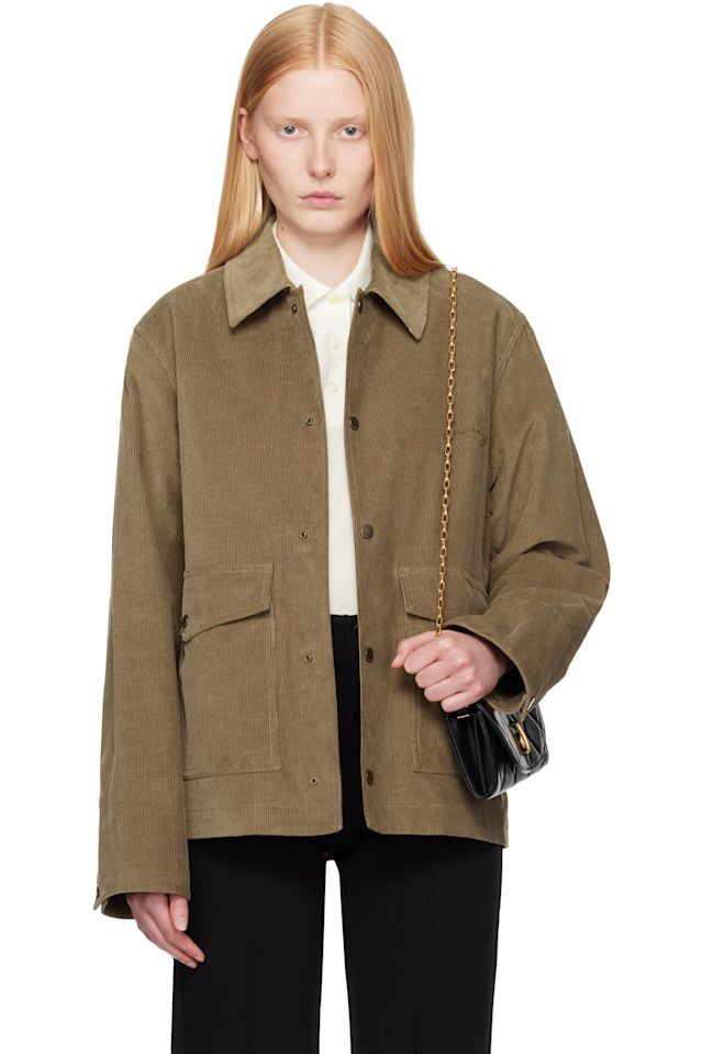 

Куртка из вельвета Burberry, цвет puddle