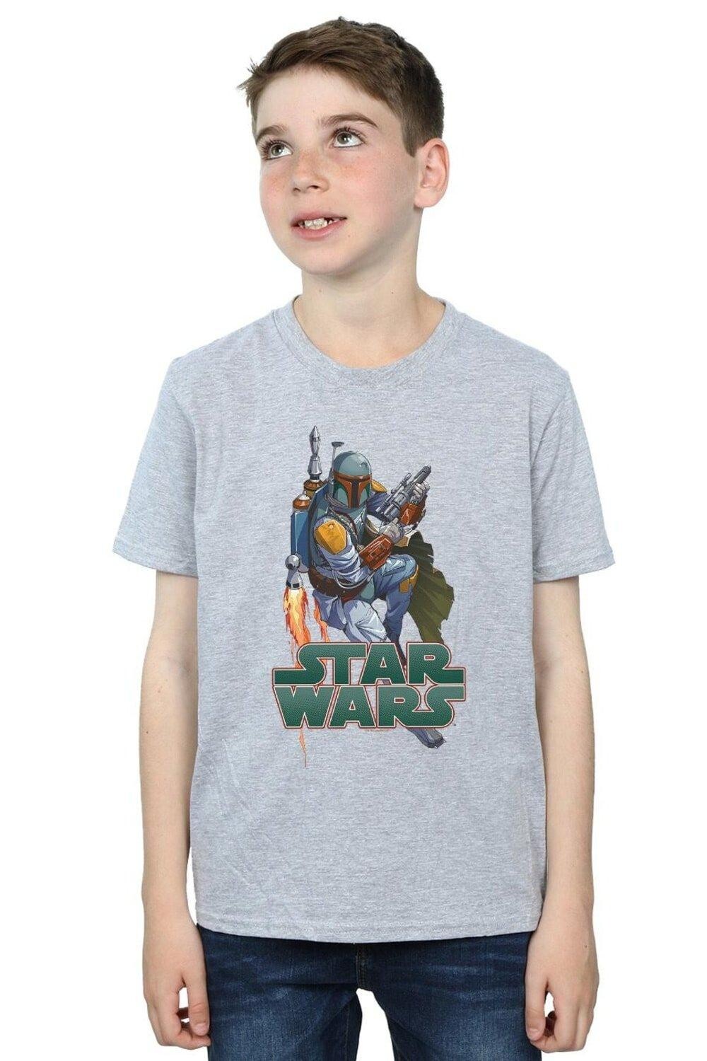 

Футболка Боба Фетт Fired Up Star Wars, серый