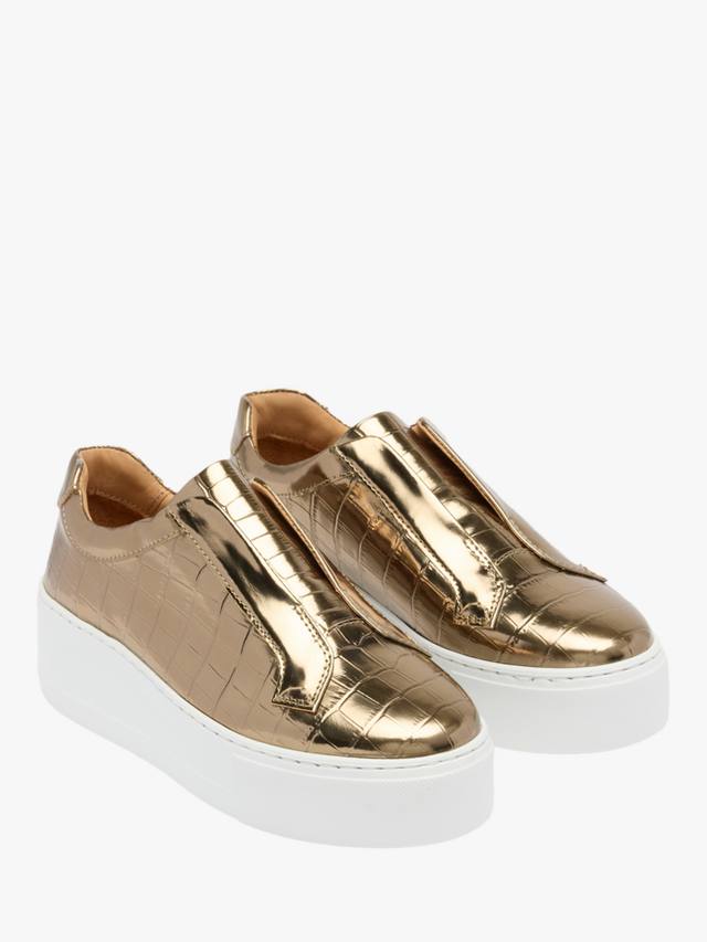 Кроссовки Park Up Leather Laceless Flatform Russell & Bromley, Gold — фото 2